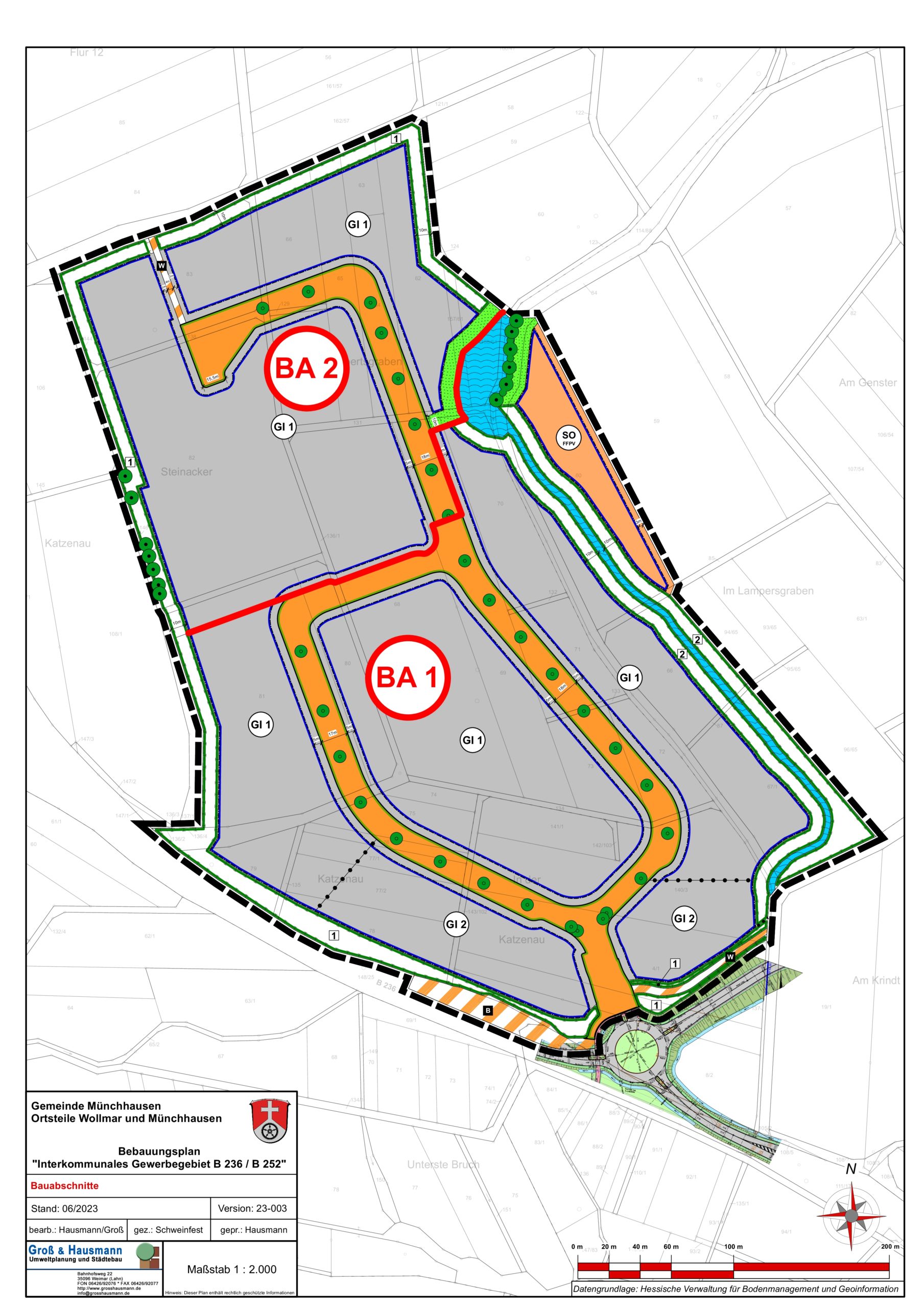 B236 Map Erschließungsmaßnahmen beginnen - Gewerbegebiet B236 B252